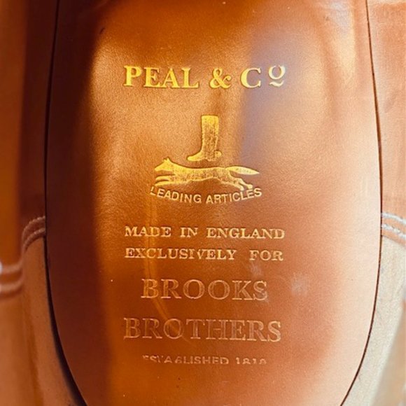 Peal & Company for Brooks Brothers: Black Brogue Loafers, Size 9C main image 6